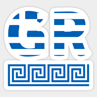 GR Greece flag, ornament Sticker